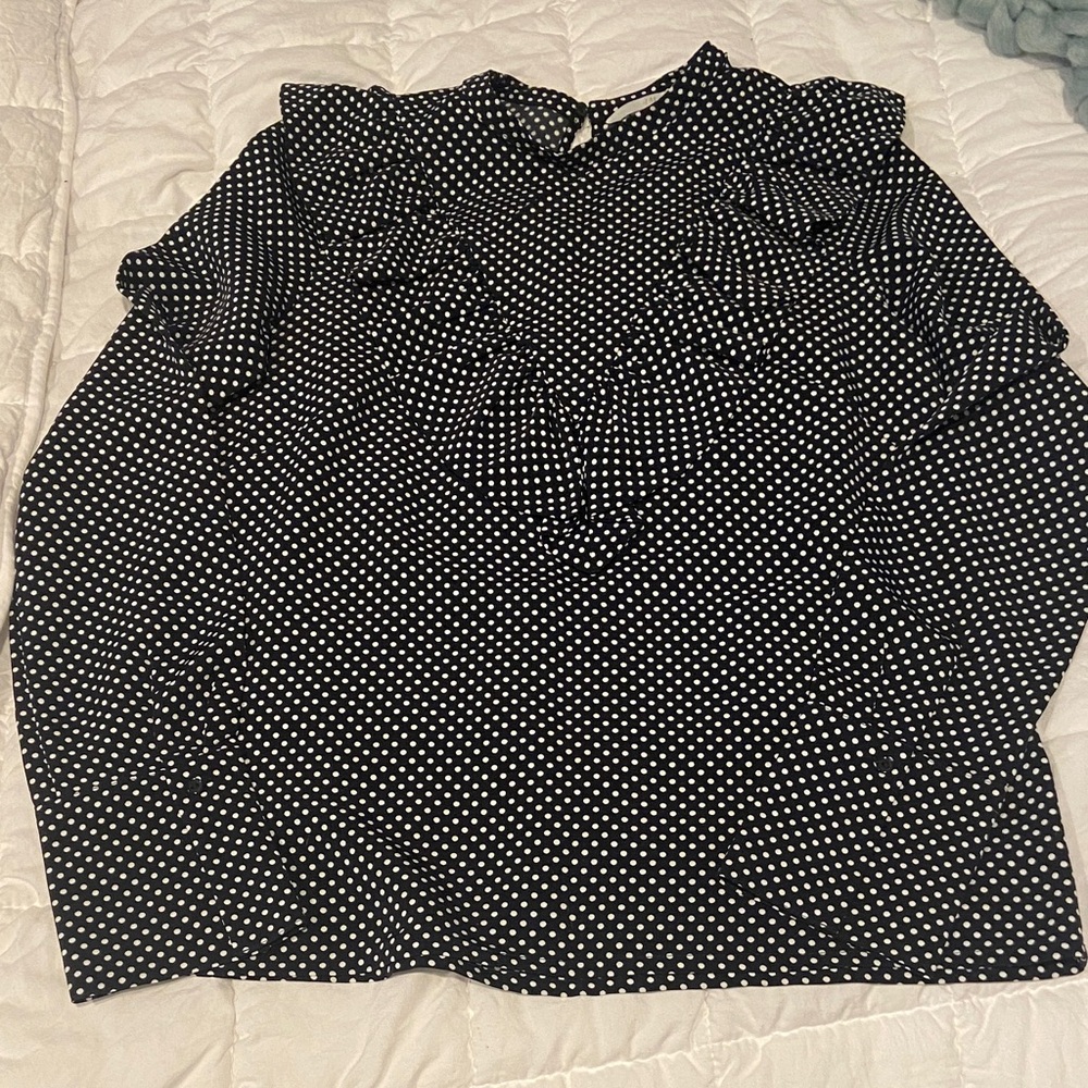 H&M Black and White Dotted Blouse